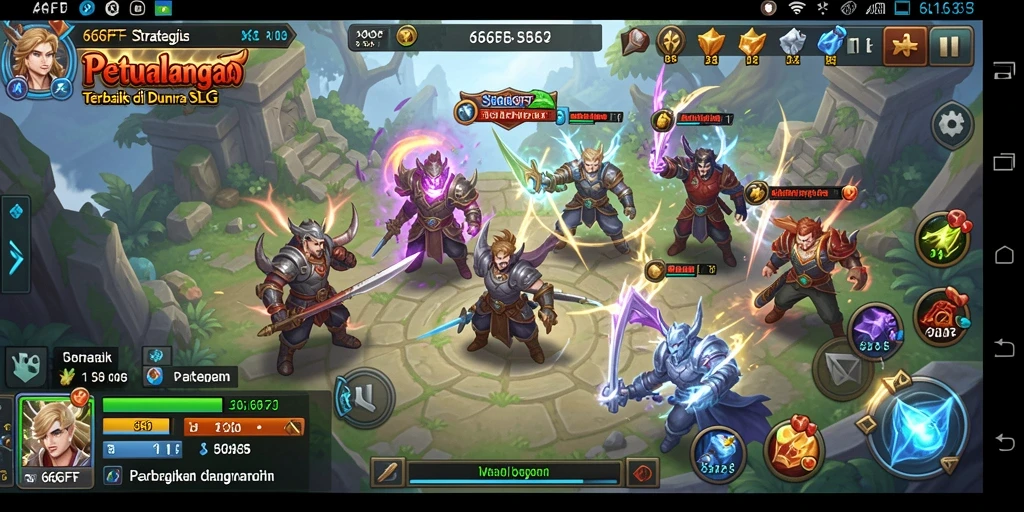 Screenshot gameplay menunjukkan aksi pertempuran dinamis dalam 666FF.
