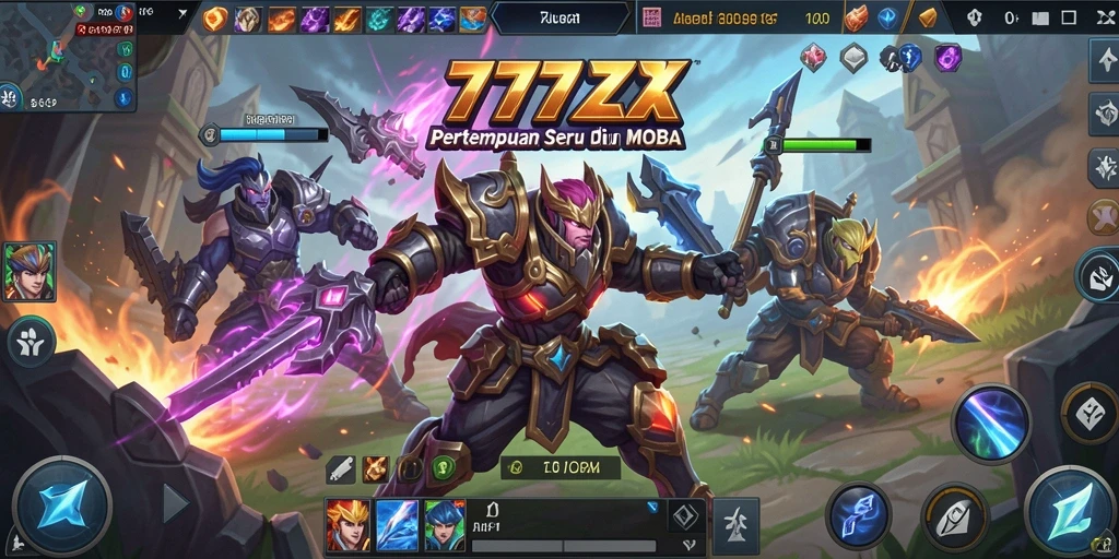 Tampilan seru gameplay pertempuran tim dalam 777ZX.