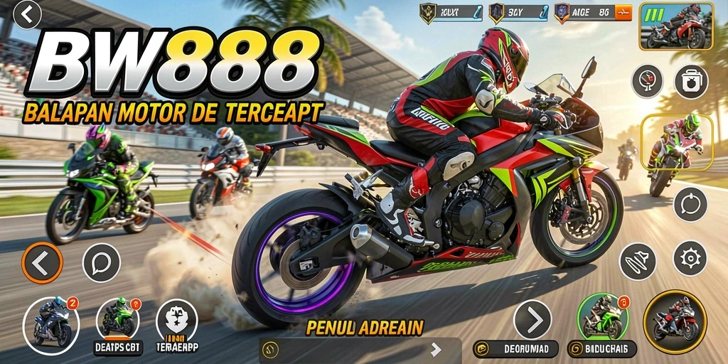 Tampilan mendebarkan dari balapan motor di BW888.