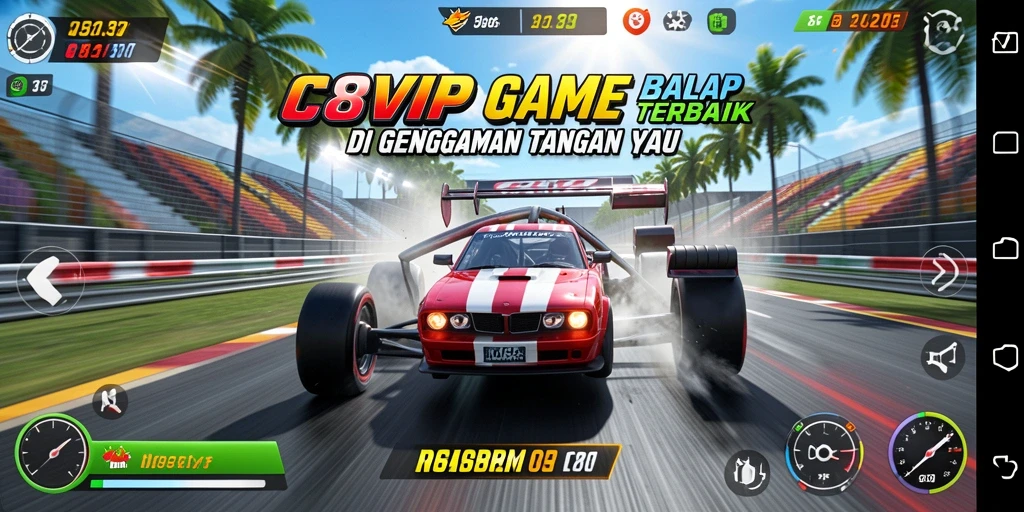 Tampilan gameplay seru dalam game balap C8VIP.
