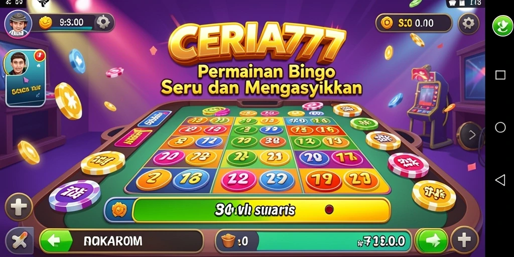 Tampilan menarik dari game Bingo CERIA777 saat dimainkan.