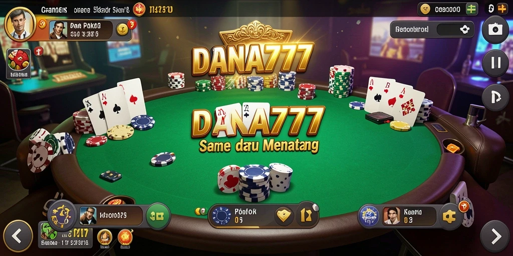 Tampilan gameplay Poker yang mendebarkan di DANA777.