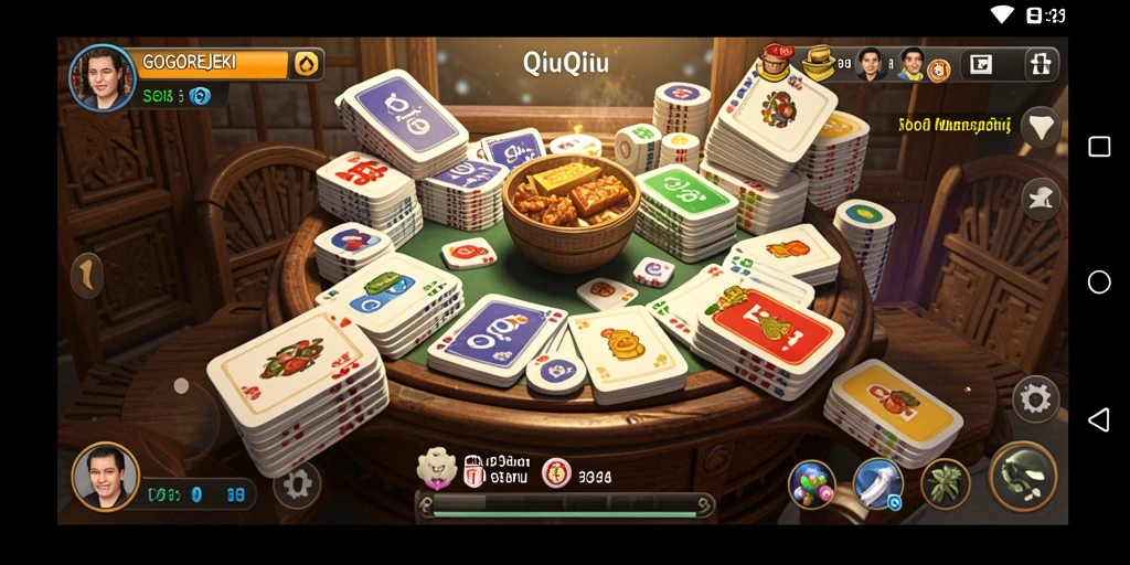 Tangkapan layar gameplay GOGOREJEKI menampilkan momen menegangkan saat bermain QiuQiu.