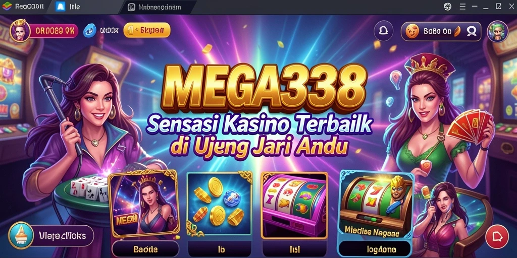 Screenshot gameplay MEGA338 menampilkan suasana kasino yang mendebarkan.