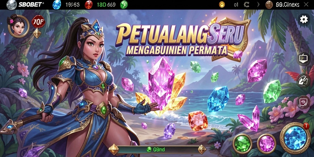 Screenshot SBOBET menampilkan gameplay seru permainan Match-3.