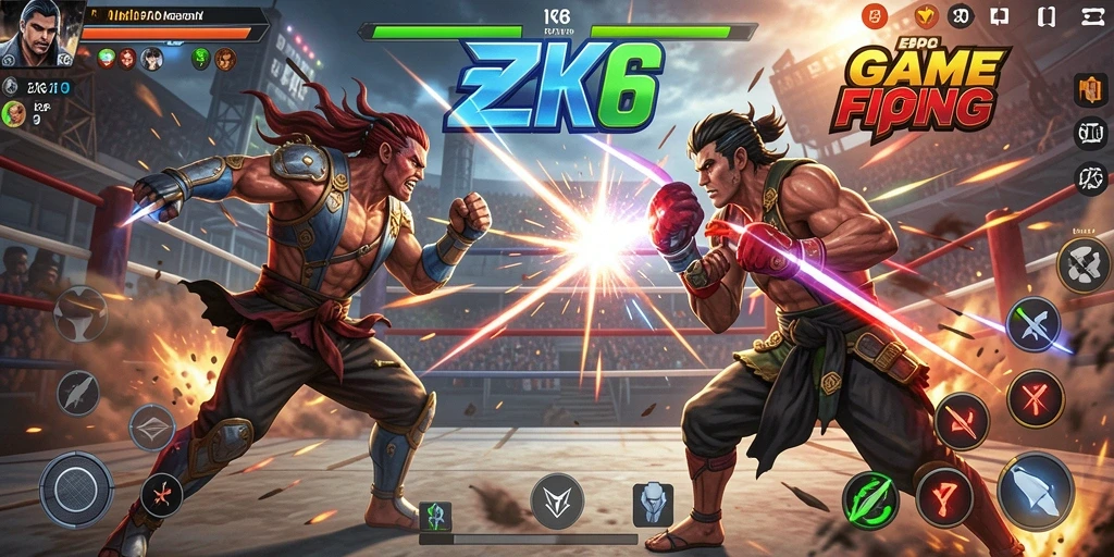 Tampilan gameplay ZK6 memperlihatkan aksi pertarungan yang mendebarkan.