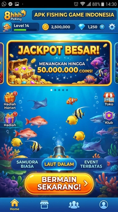 Tampilan antarmuka pengguna di aplikasi 8hhh.